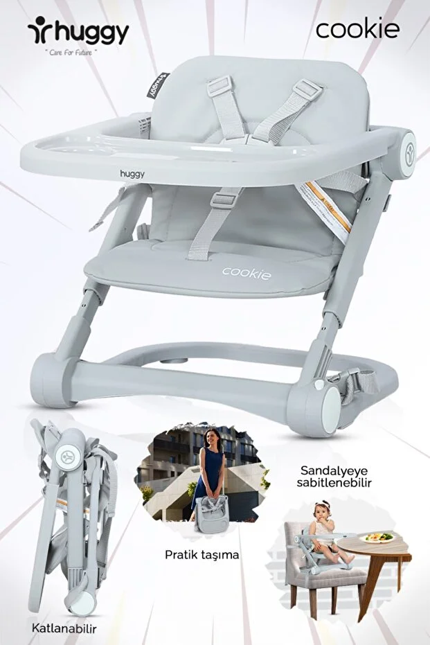 Huggy Cookie Portatif Mama Sandalyesi | Katlanabilir, Taşınabilir, Yıkanabilir